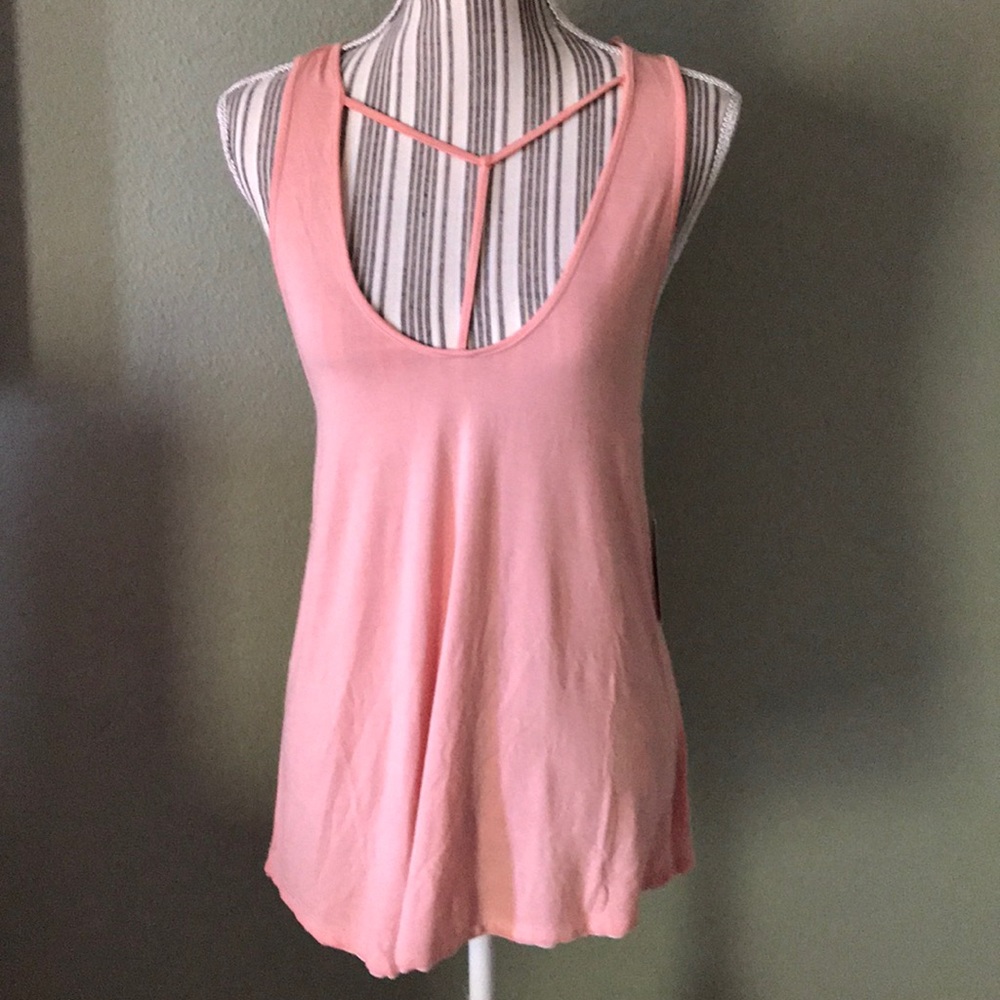 Free People Amelia Racerback Tank Peach - Picture 2 of 6
